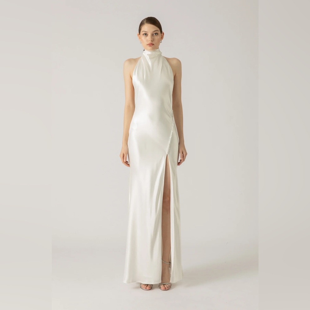 Sau Lee Penelope Backless Satin Gown